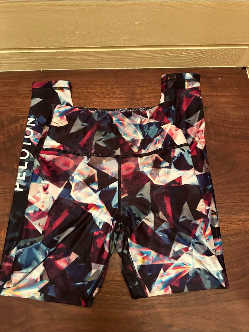 Peloton Black Multicolor Geometric Bike Shorts